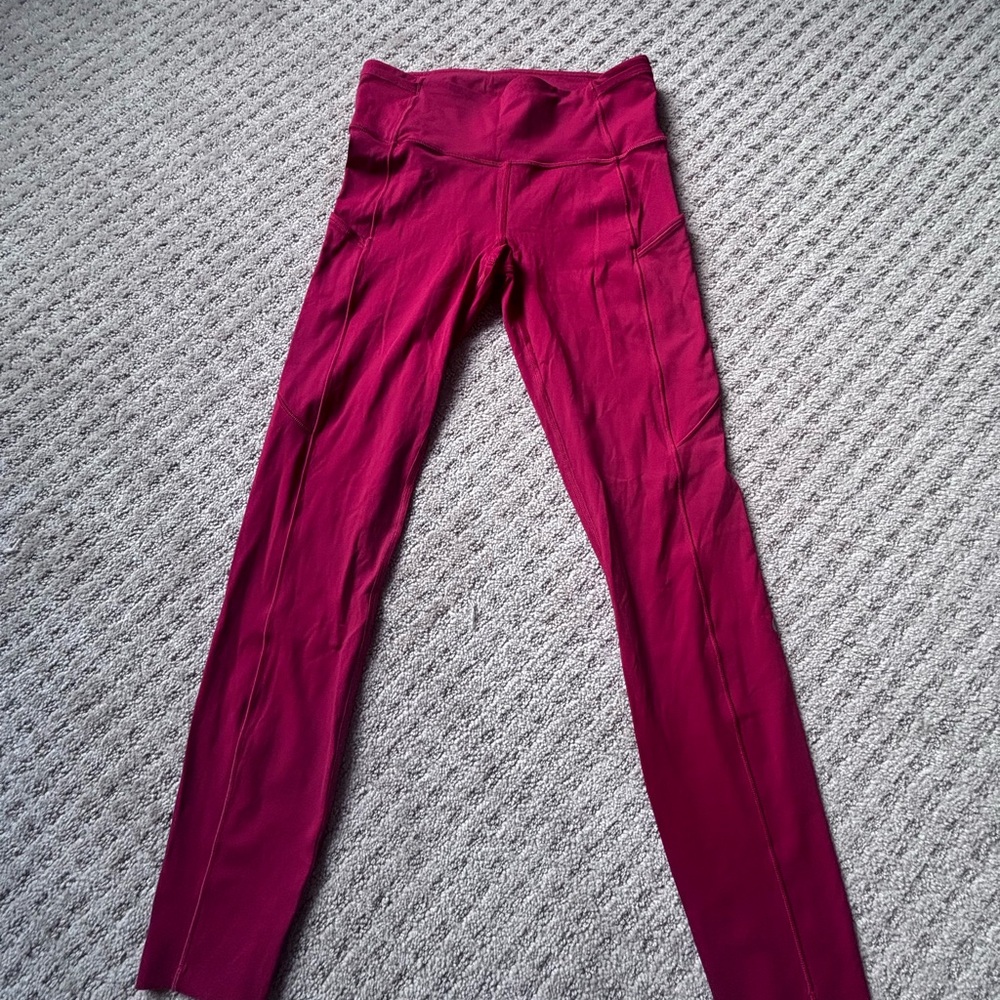 lululemon fast and free Red Leggings